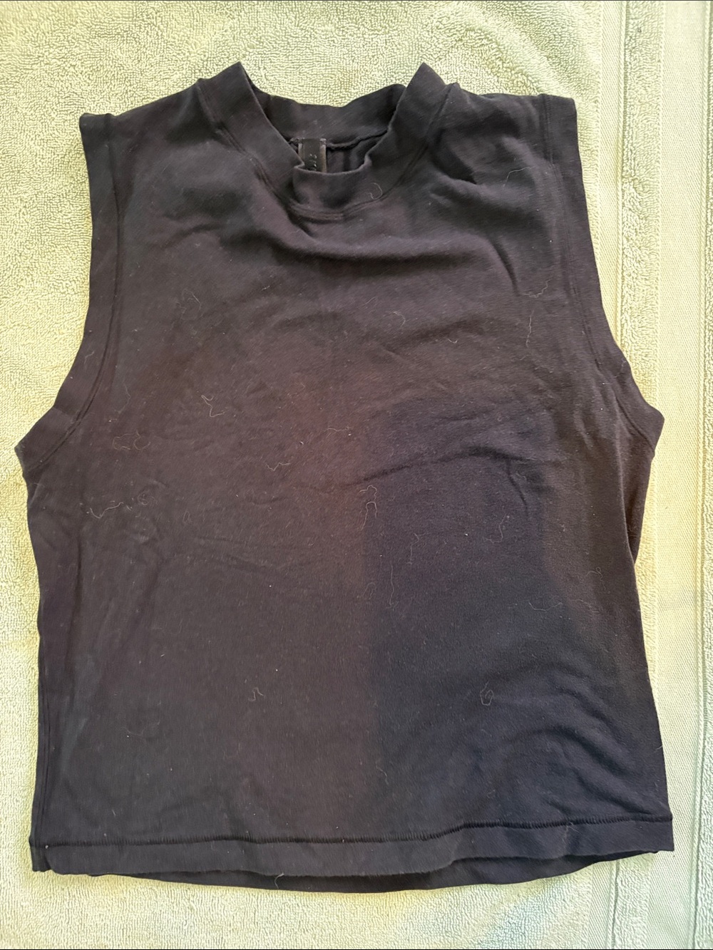 SKIMS Black Mock Neck Sleeveless Tank